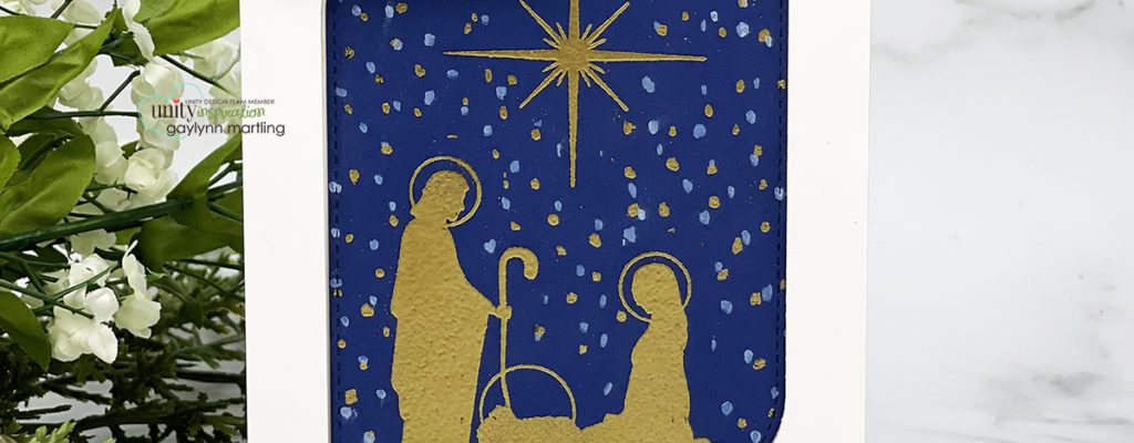 Nativity Variegated Snow Card Background + Embossing