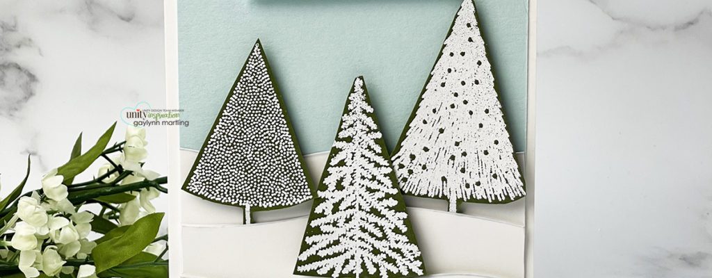 Holiday trees card ~ clean and simple embossing