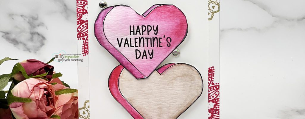 Watercolor Valentine card + using scraps.