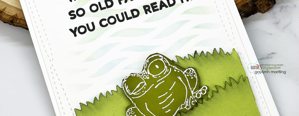 Snarky frog grassy scene card ~ no coloring