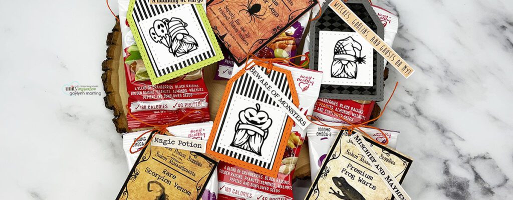 Easy Halloween treat tags with stamping & ephemera