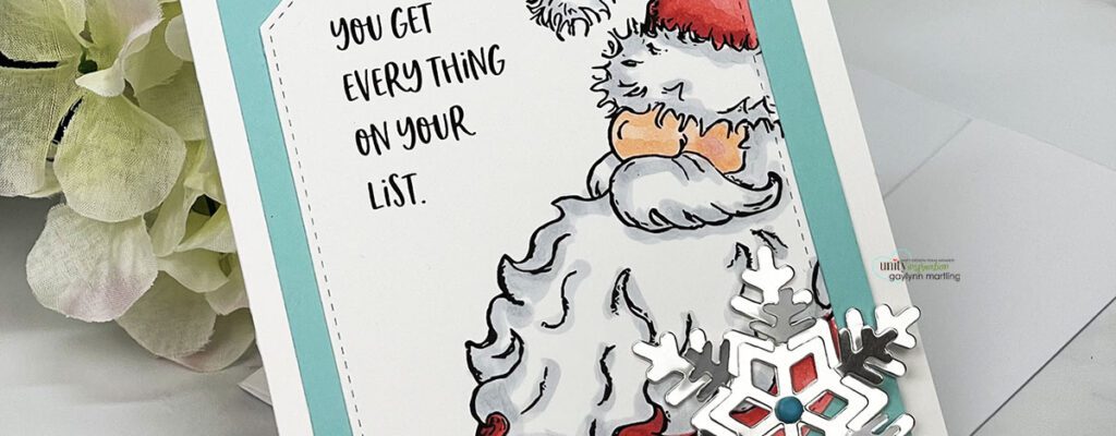 Simple Santa Holiday Snowflake Card