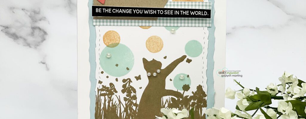 Quick and easy inspirational card cat scene