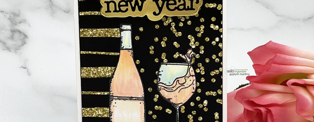 Easy New Year wine card – pretty papers