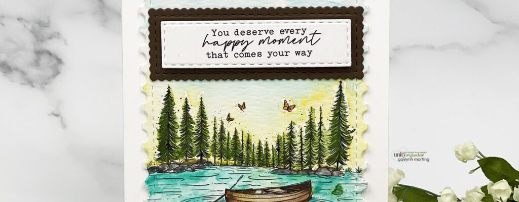 Lake Scene Watercolor Card ~ Kit Of The Month July 2024